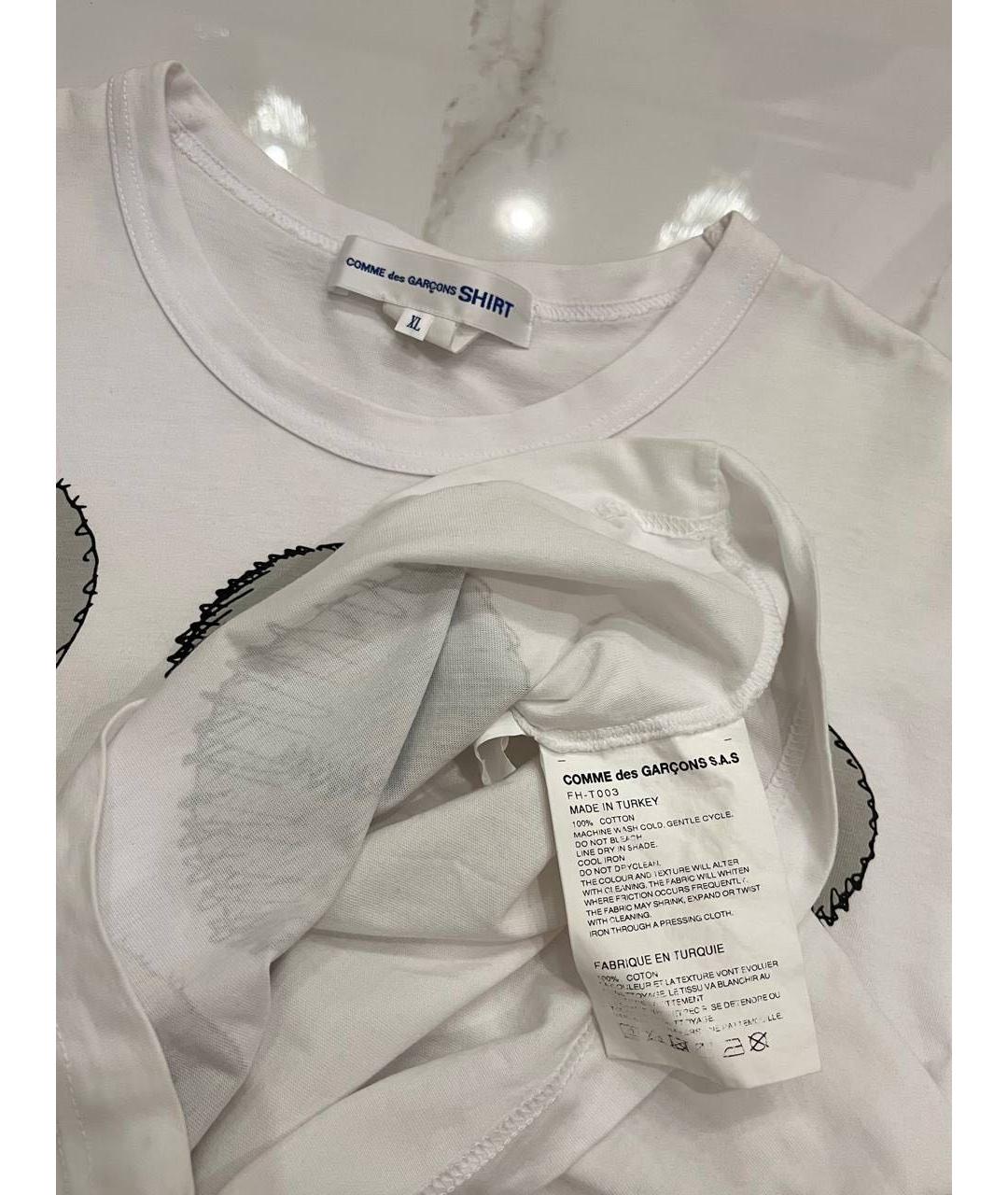 COMME DES GARÇONS Белая хлопковая футболка, фото 2