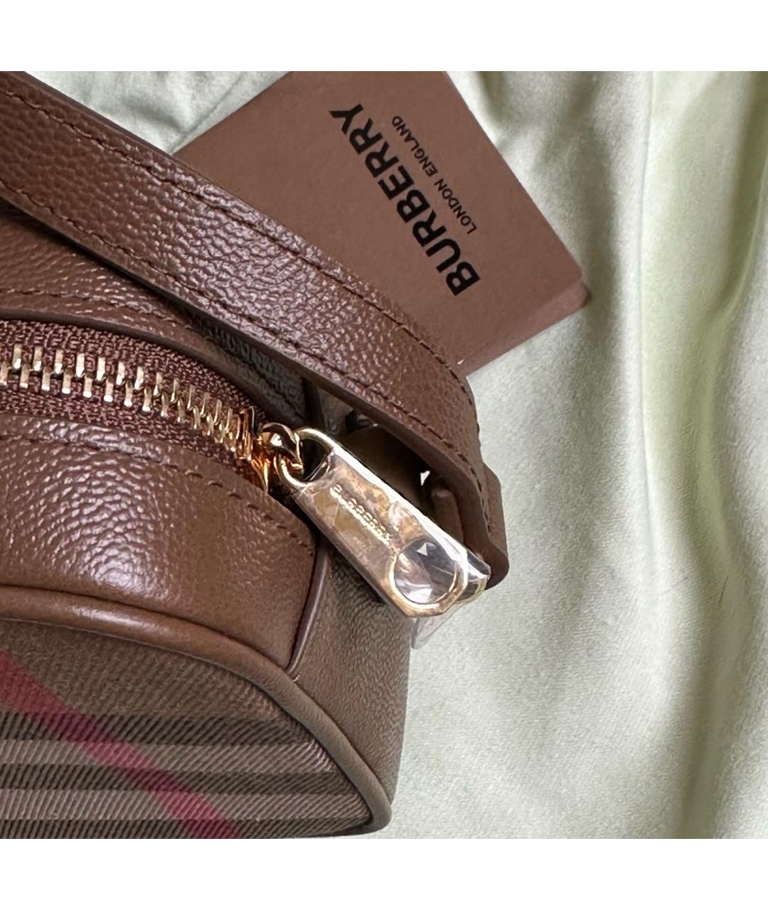 BURBERRY Коричневая кожаная сумка через плечо, фото 6