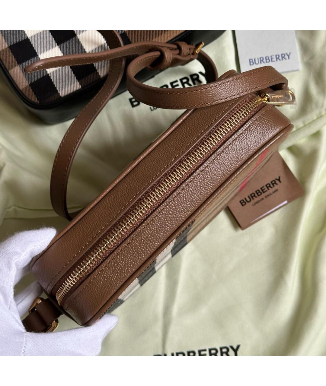 BURBERRY Коричневая кожаная сумка через плечо, фото 4