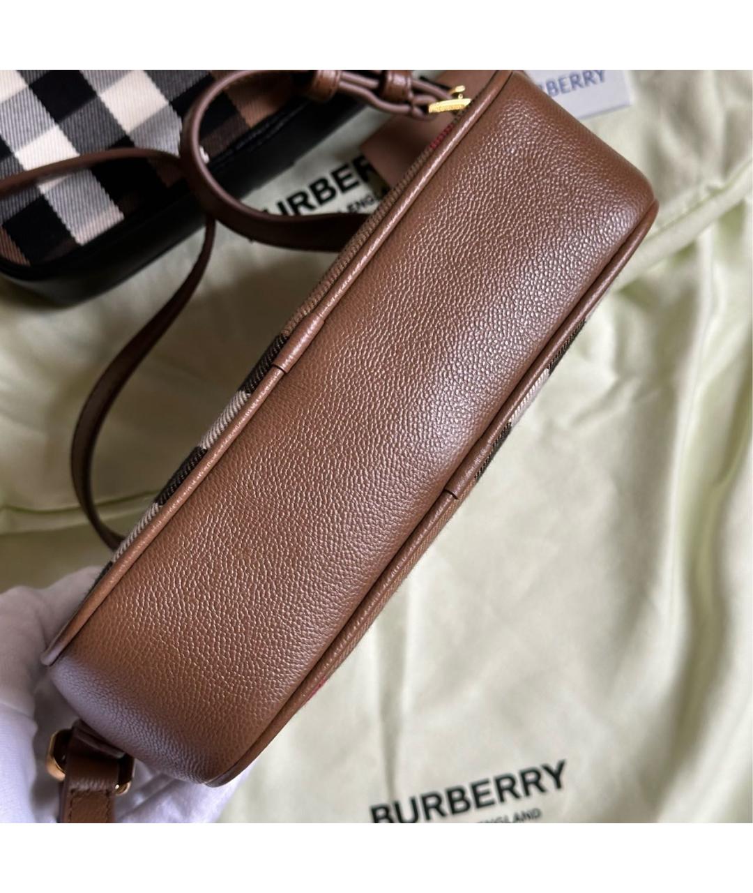 BURBERRY Коричневая кожаная сумка через плечо, фото 5
