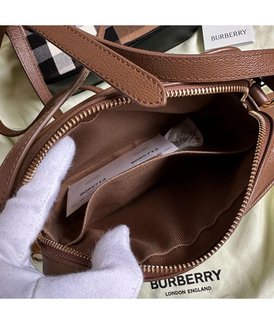 BURBERRY Коричневая кожаная сумка через плечо, фото 3