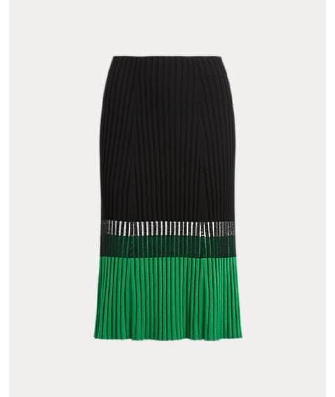 RALPH LAUREN Зеленый шелковый костюм с юбками, фото 2