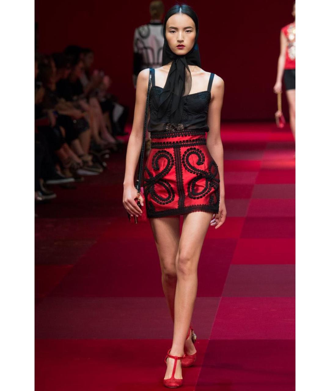 DOLCE&GABBANA Красное шелковое вечернее платье, фото 5
