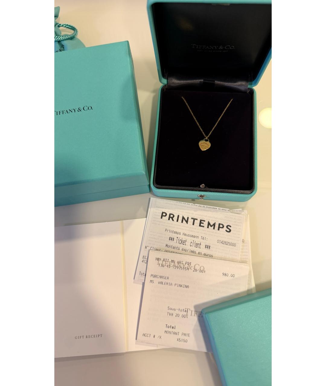 TIFFANY&CO Золотая подвеска из желтого золота, фото 2