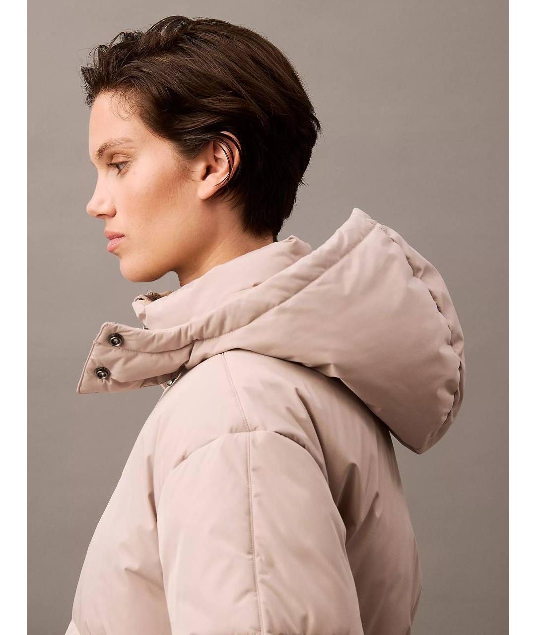 CALVIN KLEIN Бежевая полиэстеровая куртка, фото 6