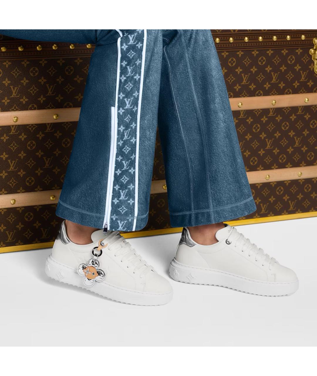 LOUIS VUITTON Белые кожаные кеды, фото 5