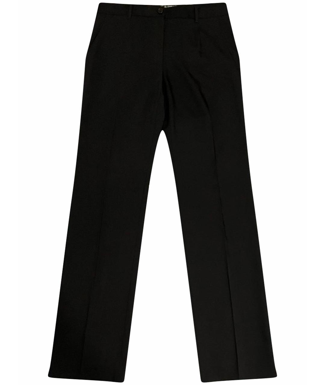 DOLCE&GABBANA Черные шерстяные прямые брюки, фото 1
