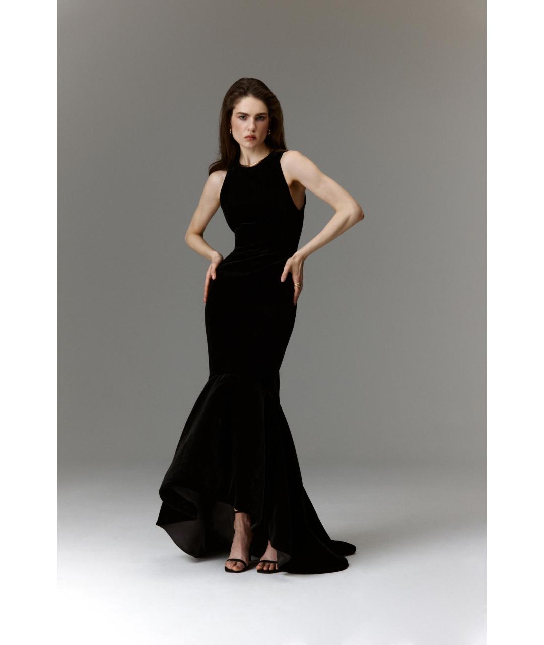 RASARIO Черное бархатное вечернее платье, фото 3