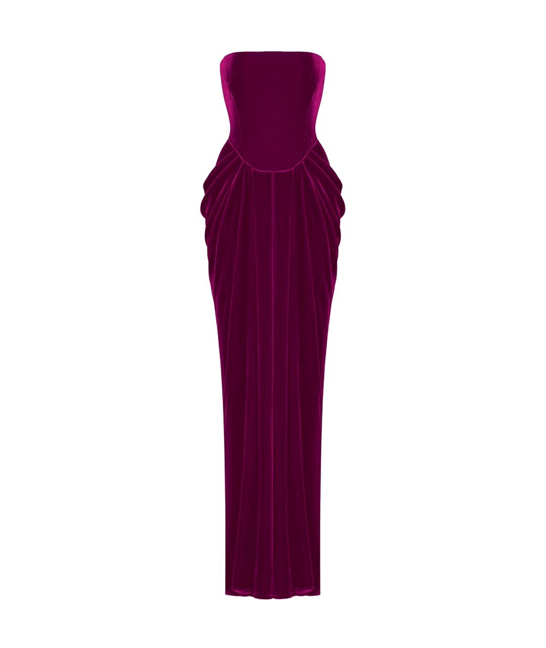 RASARIO Бордовое бархатное вечернее платье, фото 1
