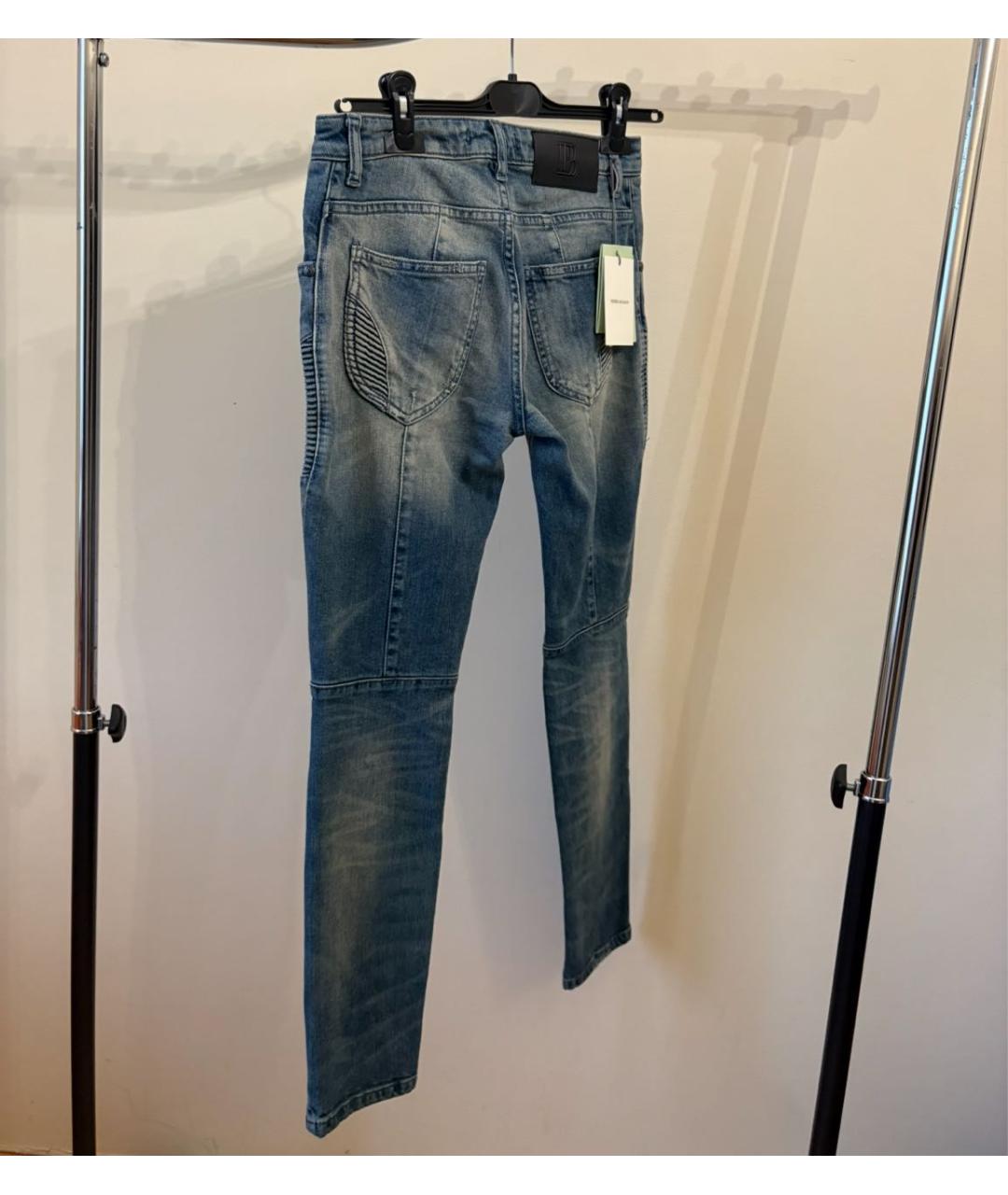 PIERRE BALMAIN Голубые хлопковые джинсы слим, фото 3