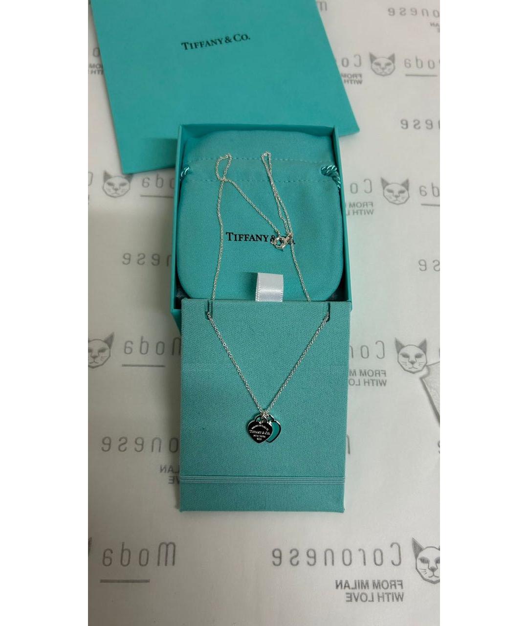 TIFFANY&CO Бирюзовая серебряная подвеска, фото 3