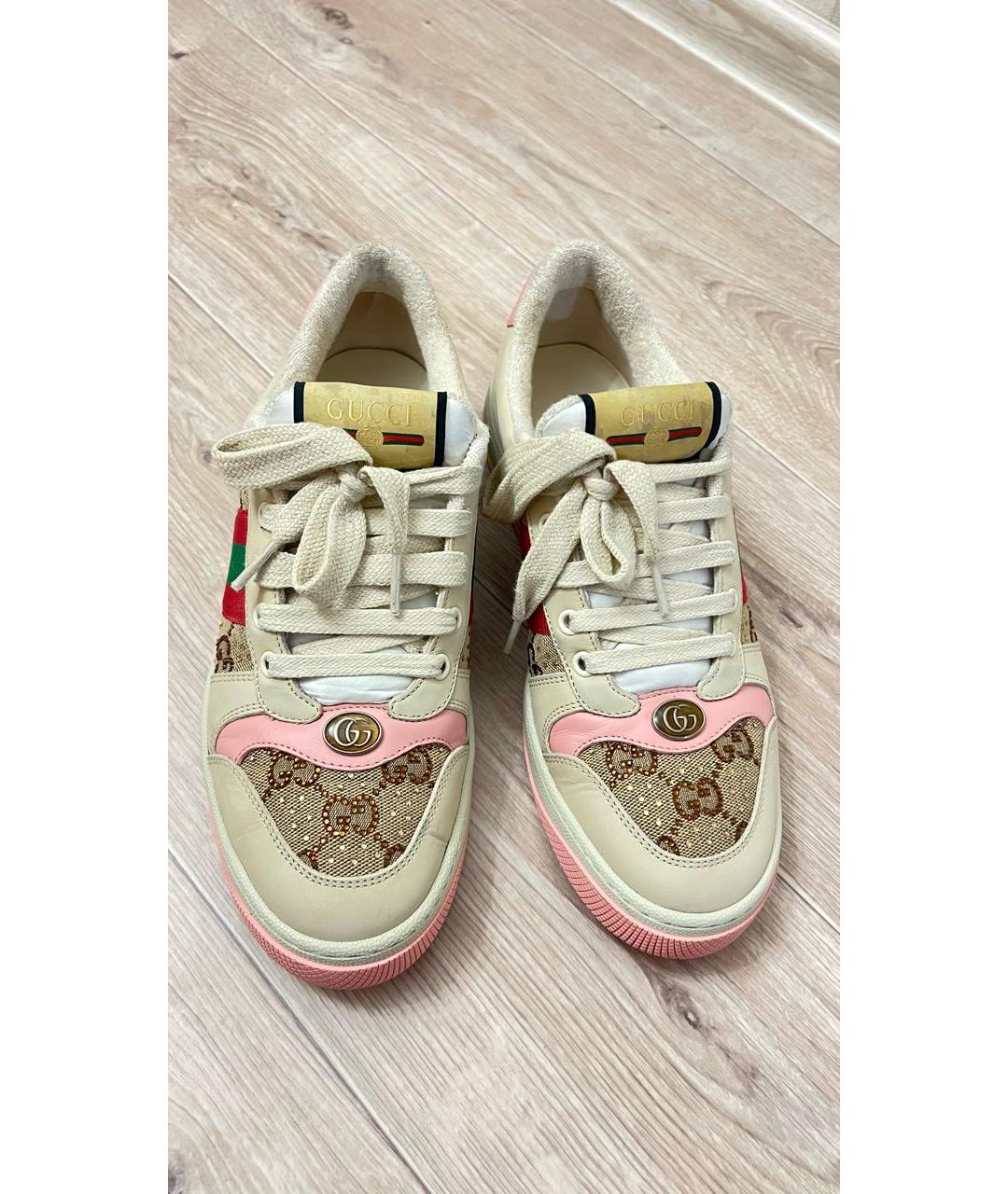 GUCCI Розовые кожаные кеды, фото 5