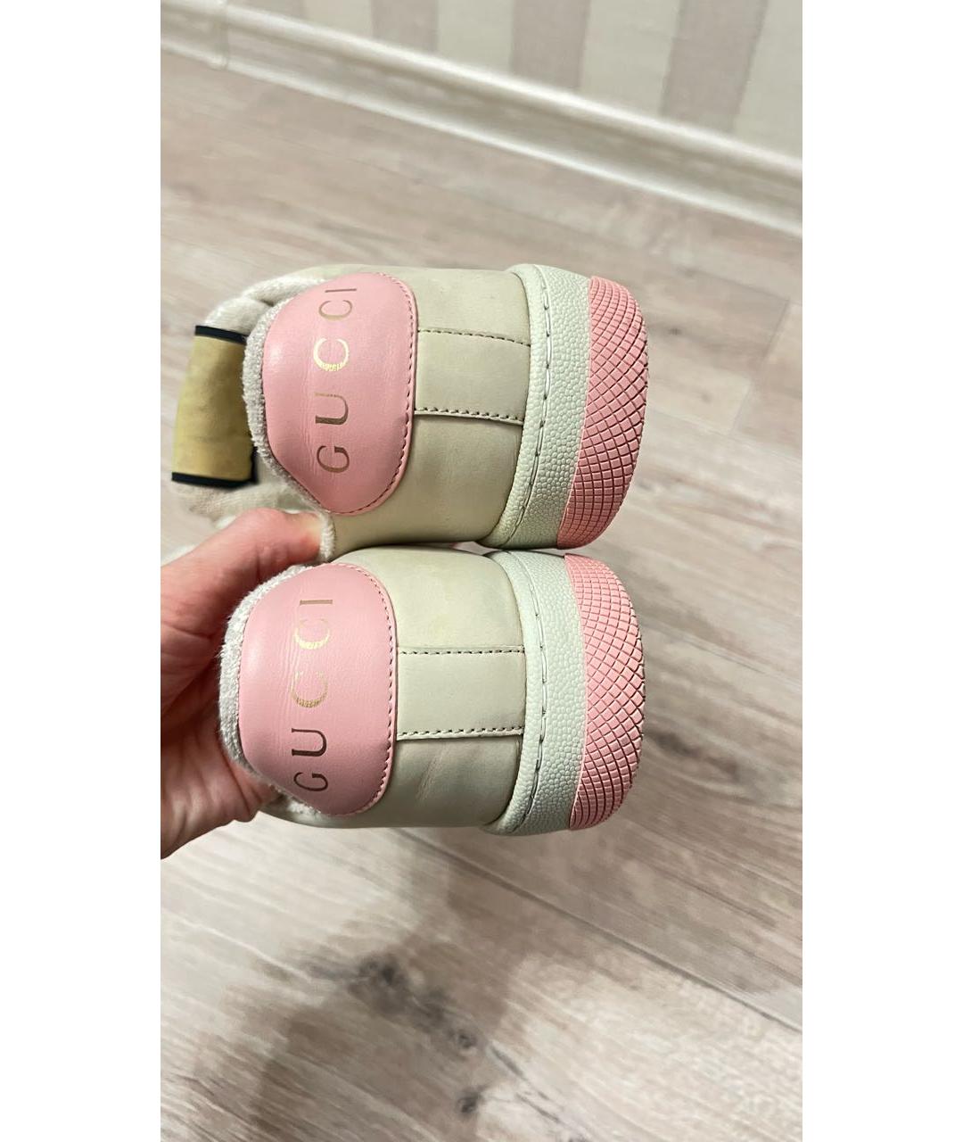 GUCCI Розовые кожаные кеды, фото 8