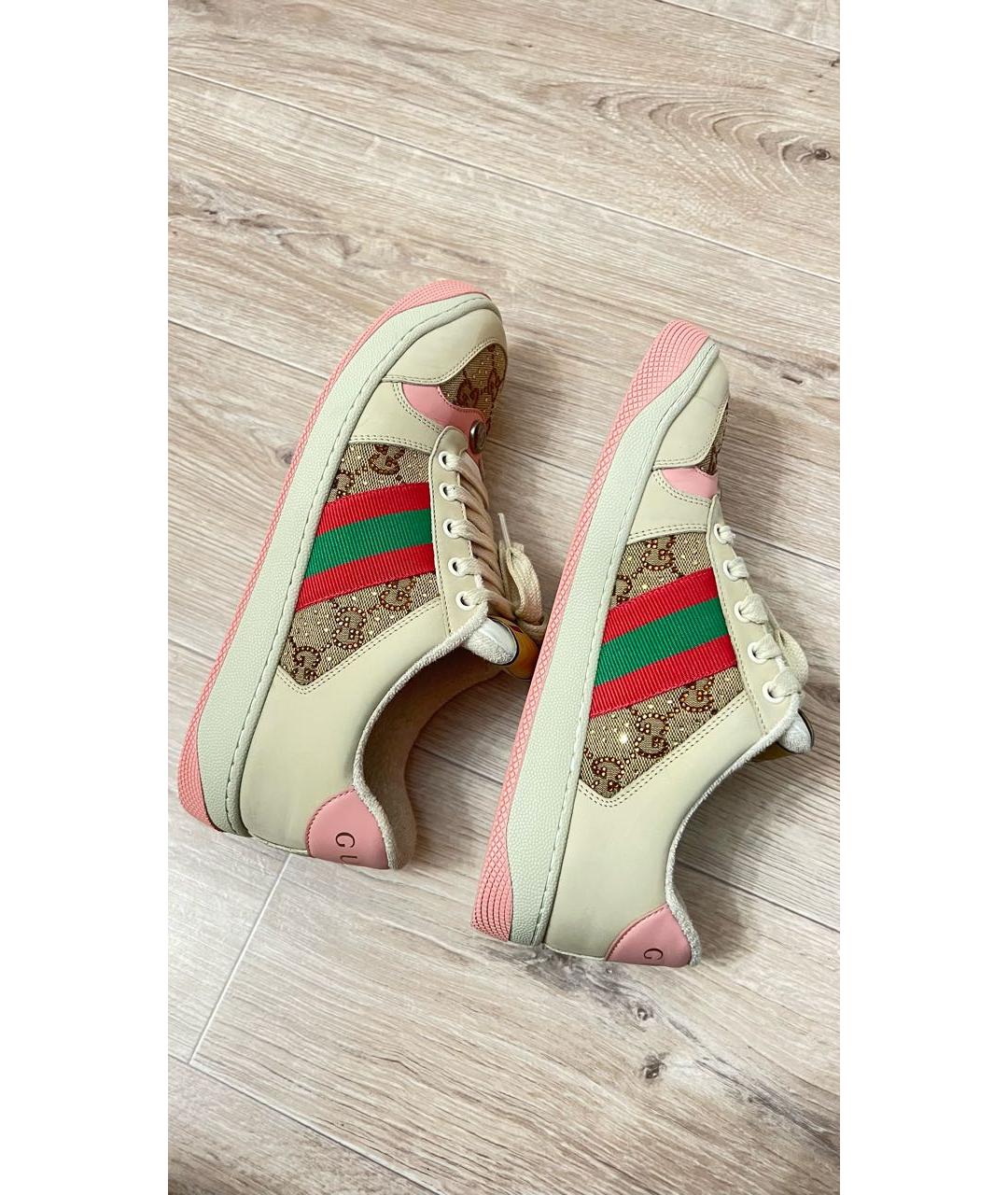 GUCCI Розовые кожаные кеды, фото 7