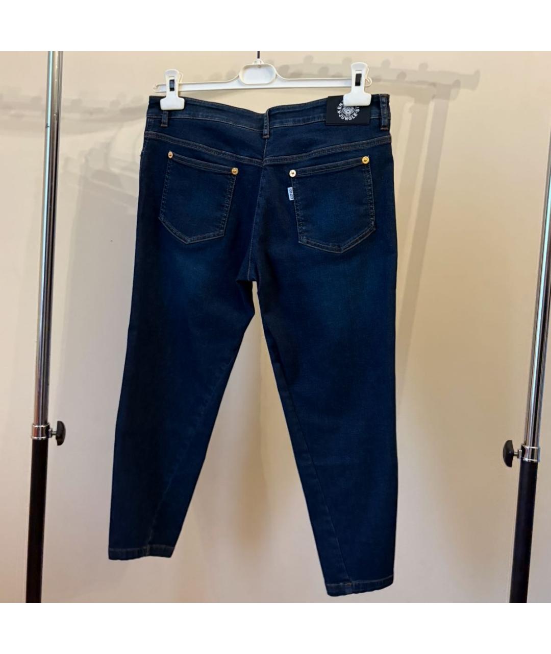 KENZO Темно-синие хлопковые прямые джинсы, фото 3