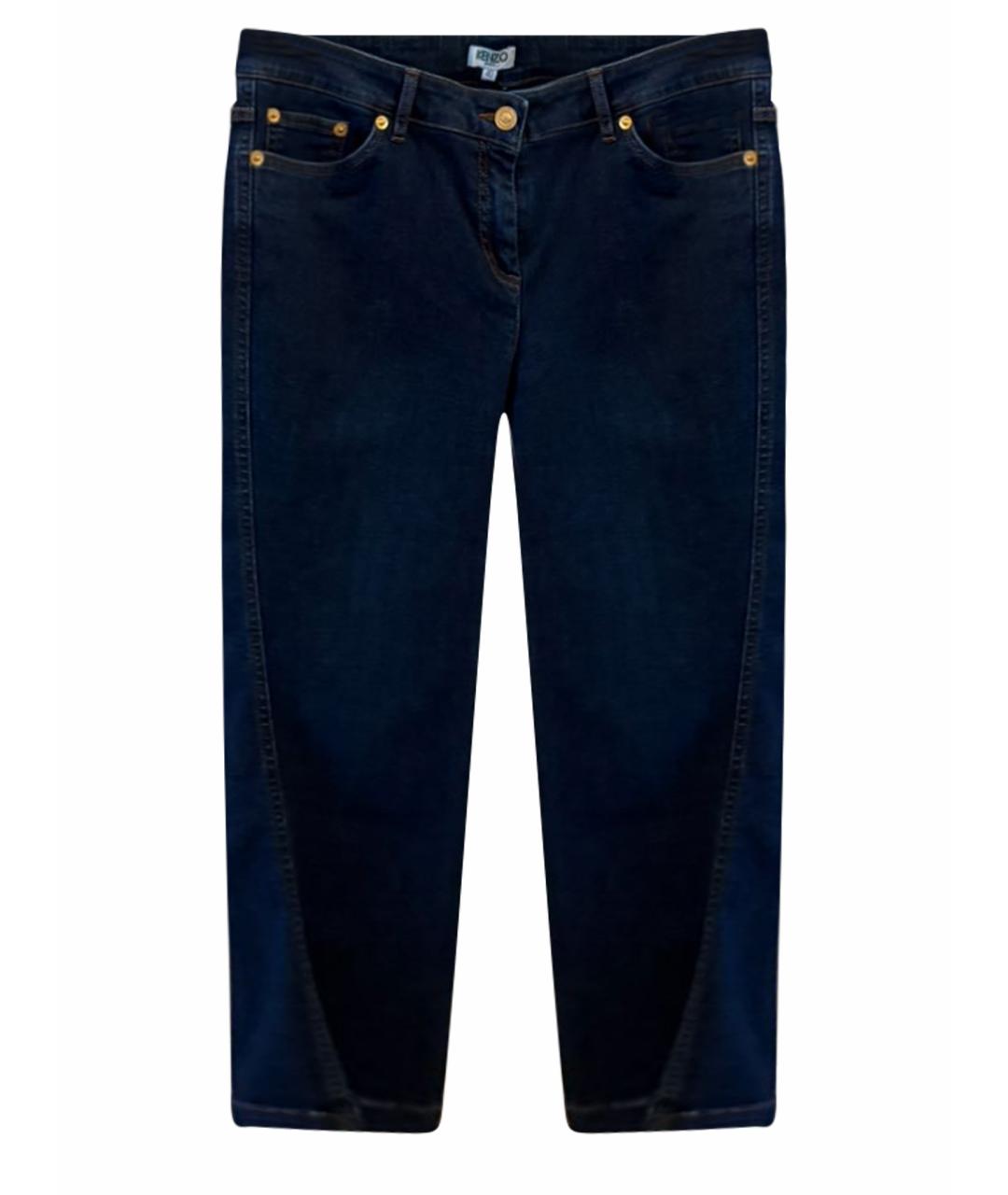 KENZO Темно-синие хлопковые прямые джинсы, фото 5