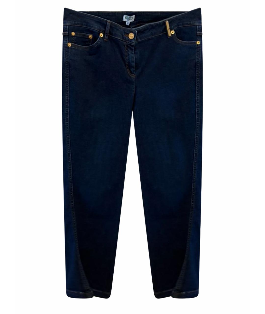 KENZO Темно-синие хлопковые прямые джинсы, фото 1