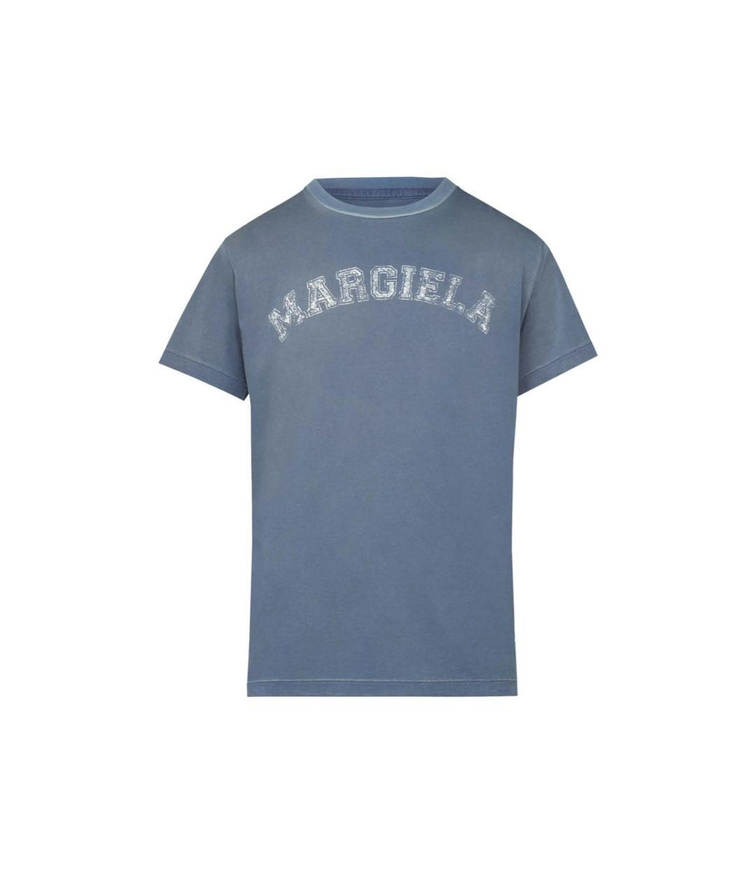 MAISON MARGIELA Темно-синяя хлопковая футболка, фото 4