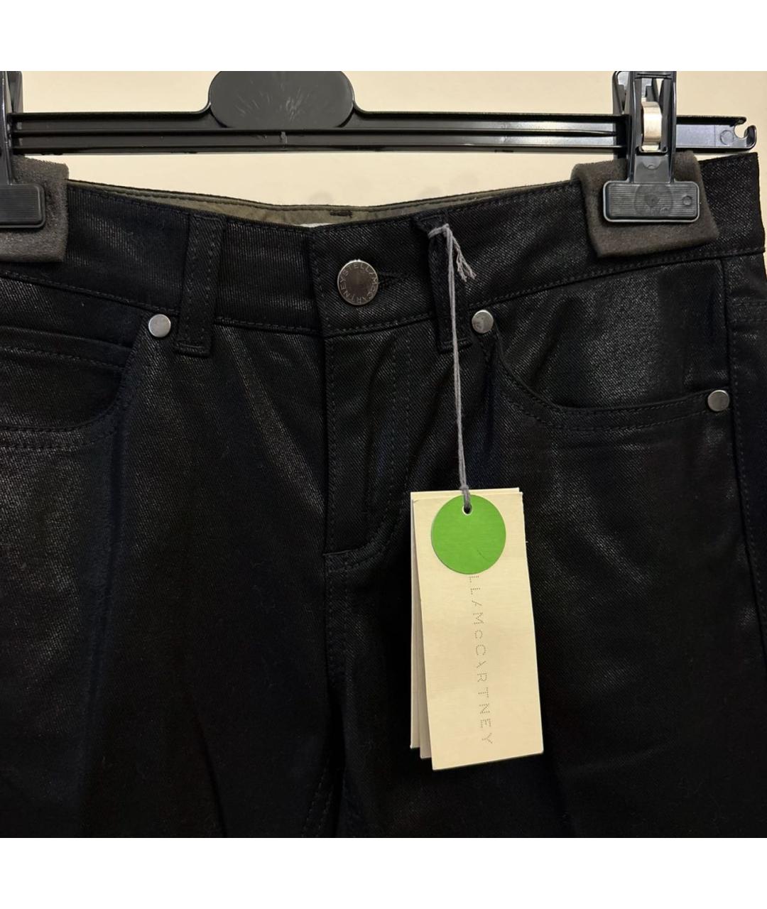 STELLA MCCARTNEY Черные хлопко-эластановые прямые джинсы, фото 3