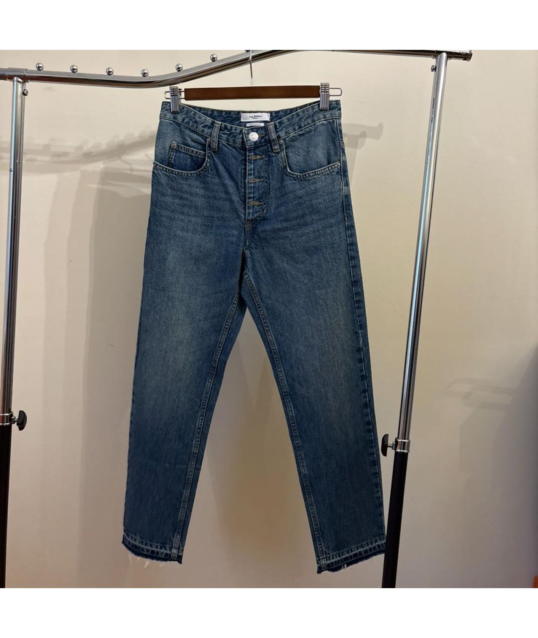 ISABEL MARANT ETOILE Синие хлопковые прямые джинсы, фото 4