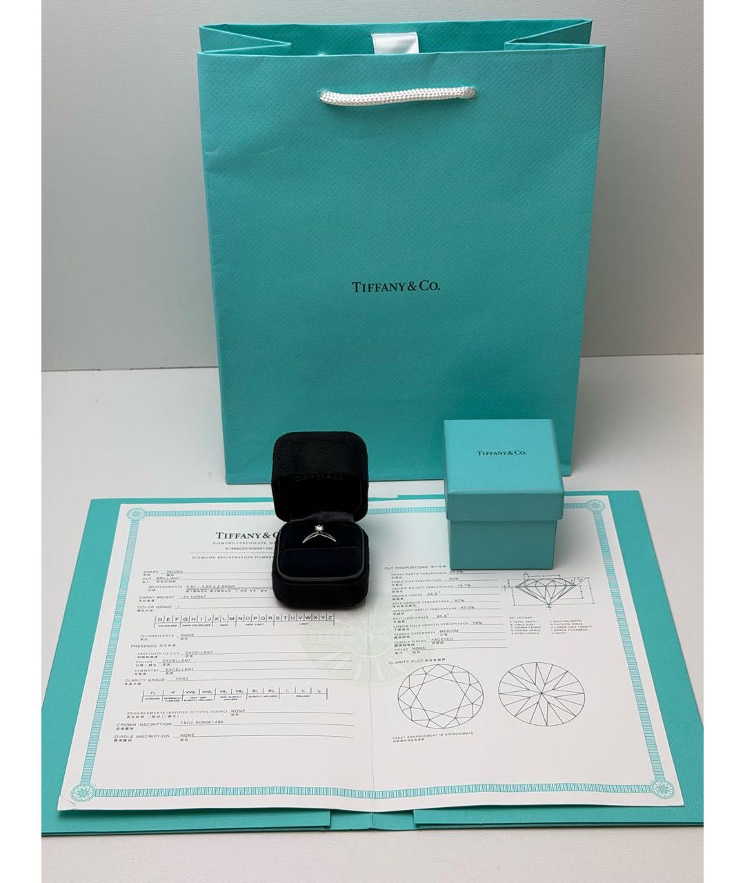 TIFFANY&CO Белое платиновое кольцо, фото 2