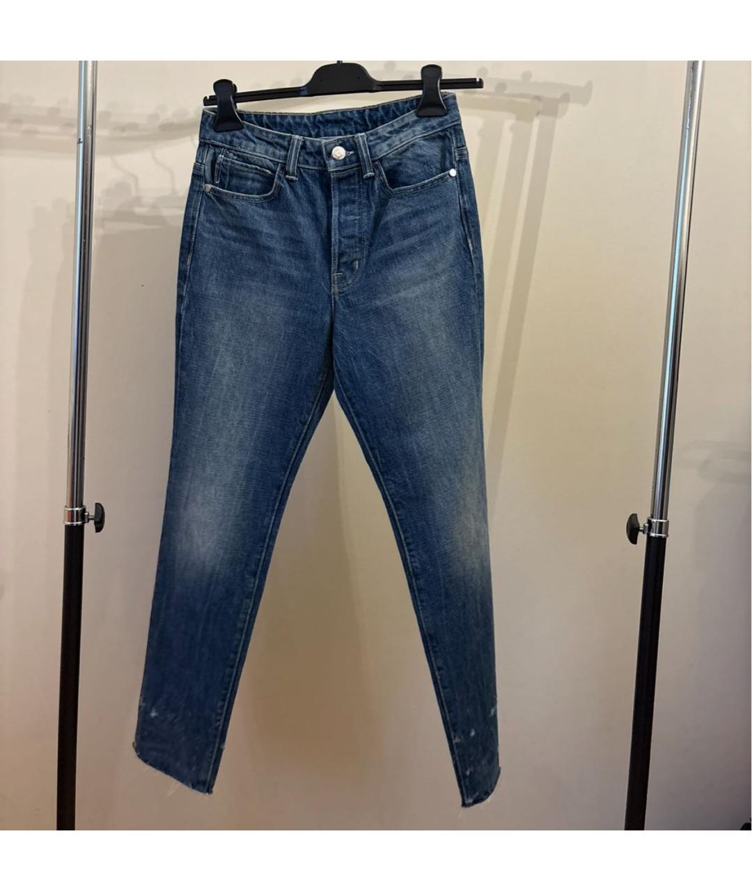 HELMUT LANG Синие хлопковые прямые джинсы, фото 5