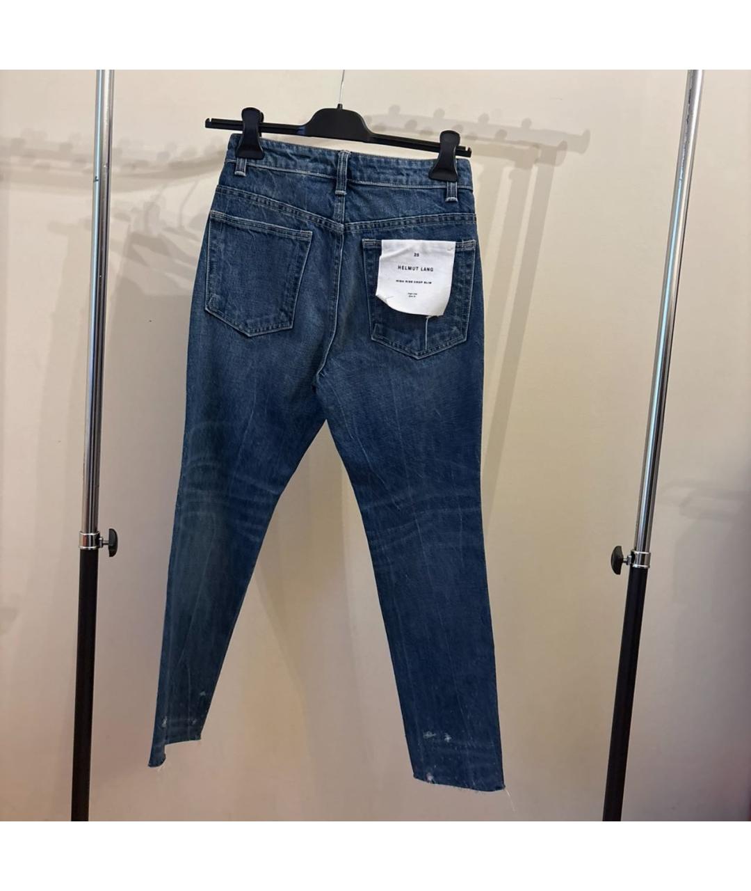 HELMUT LANG Синие хлопковые прямые джинсы, фото 3