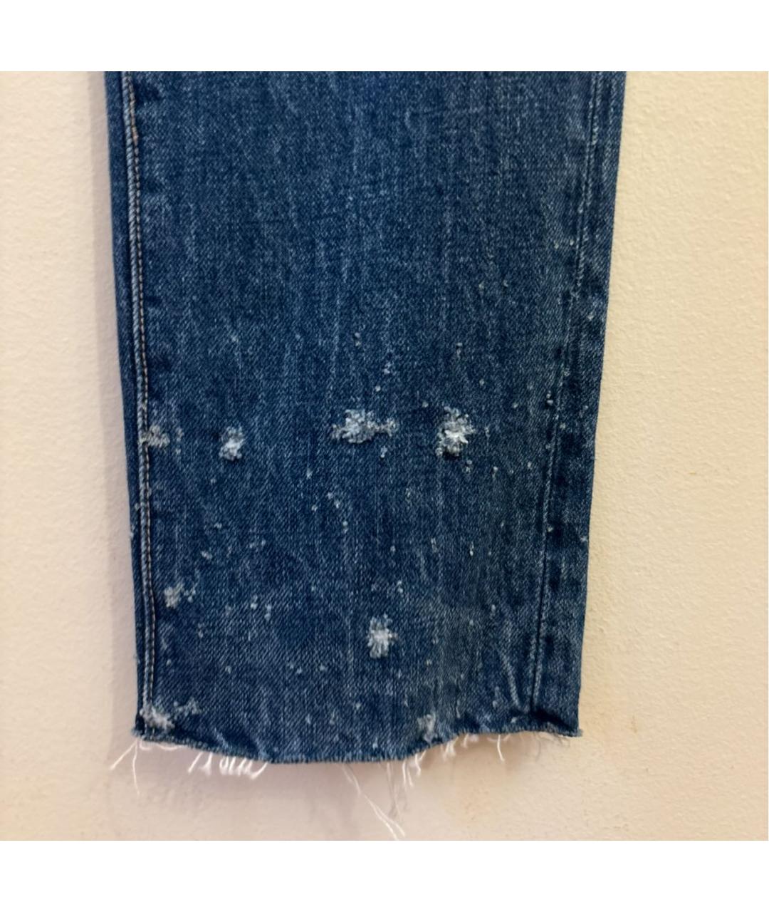 HELMUT LANG Синие хлопковые прямые джинсы, фото 2
