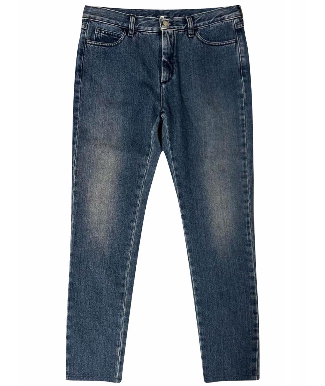 MM6 MAISON MARGIELA Синие хлопковые прямые джинсы, фото 1