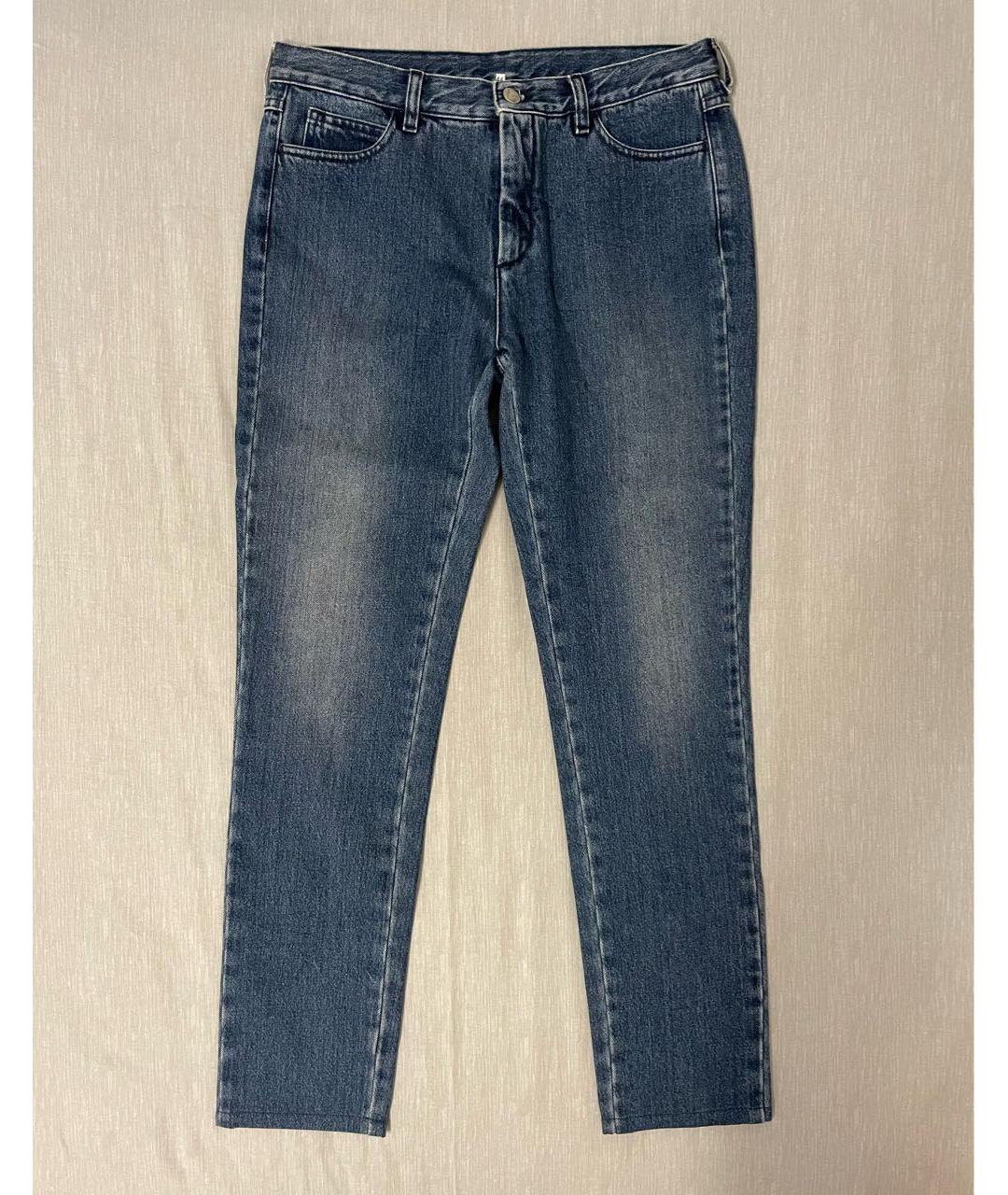 MM6 MAISON MARGIELA Синие хлопковые прямые джинсы, фото 9