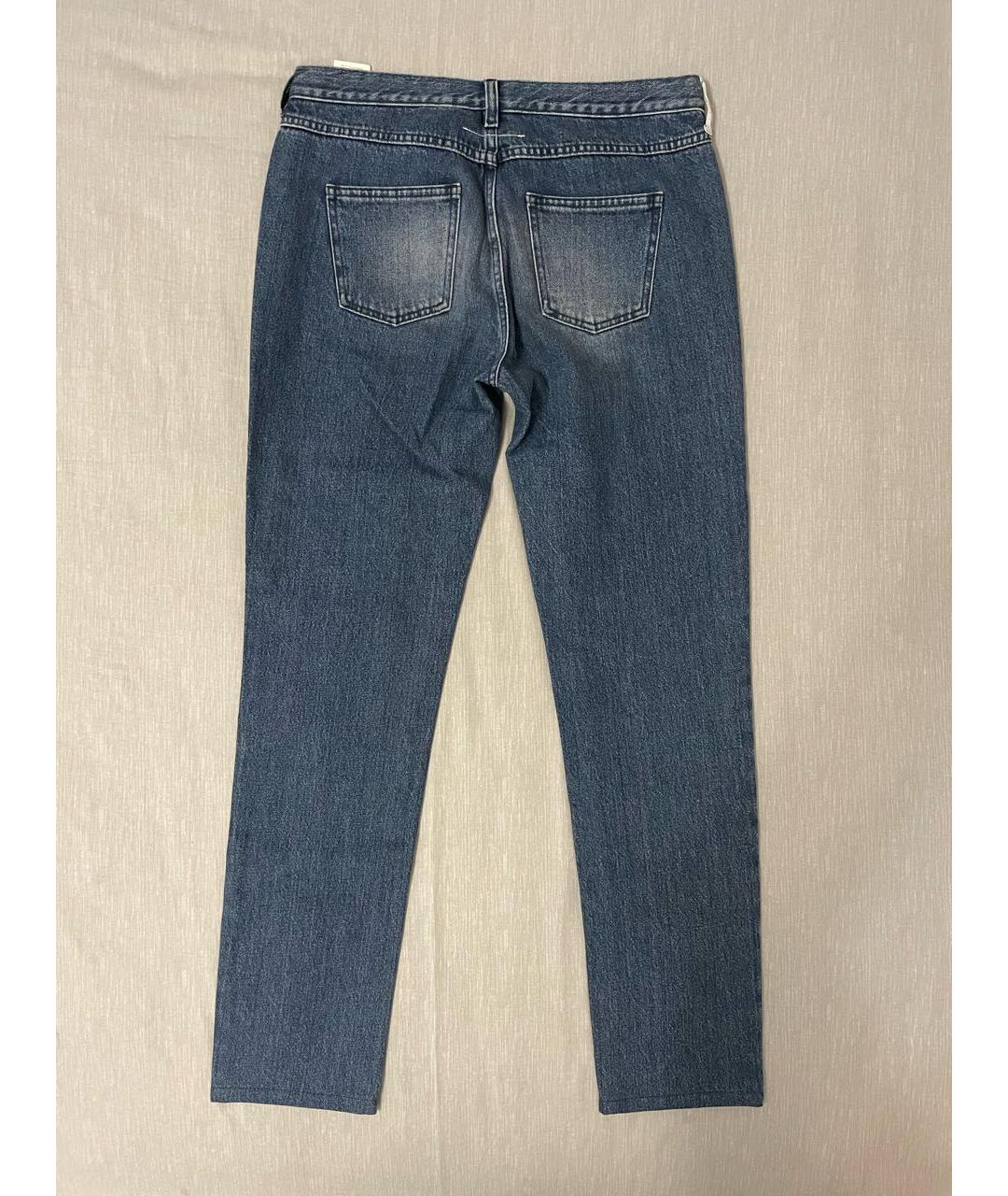 MM6 MAISON MARGIELA Синие хлопковые прямые джинсы, фото 2