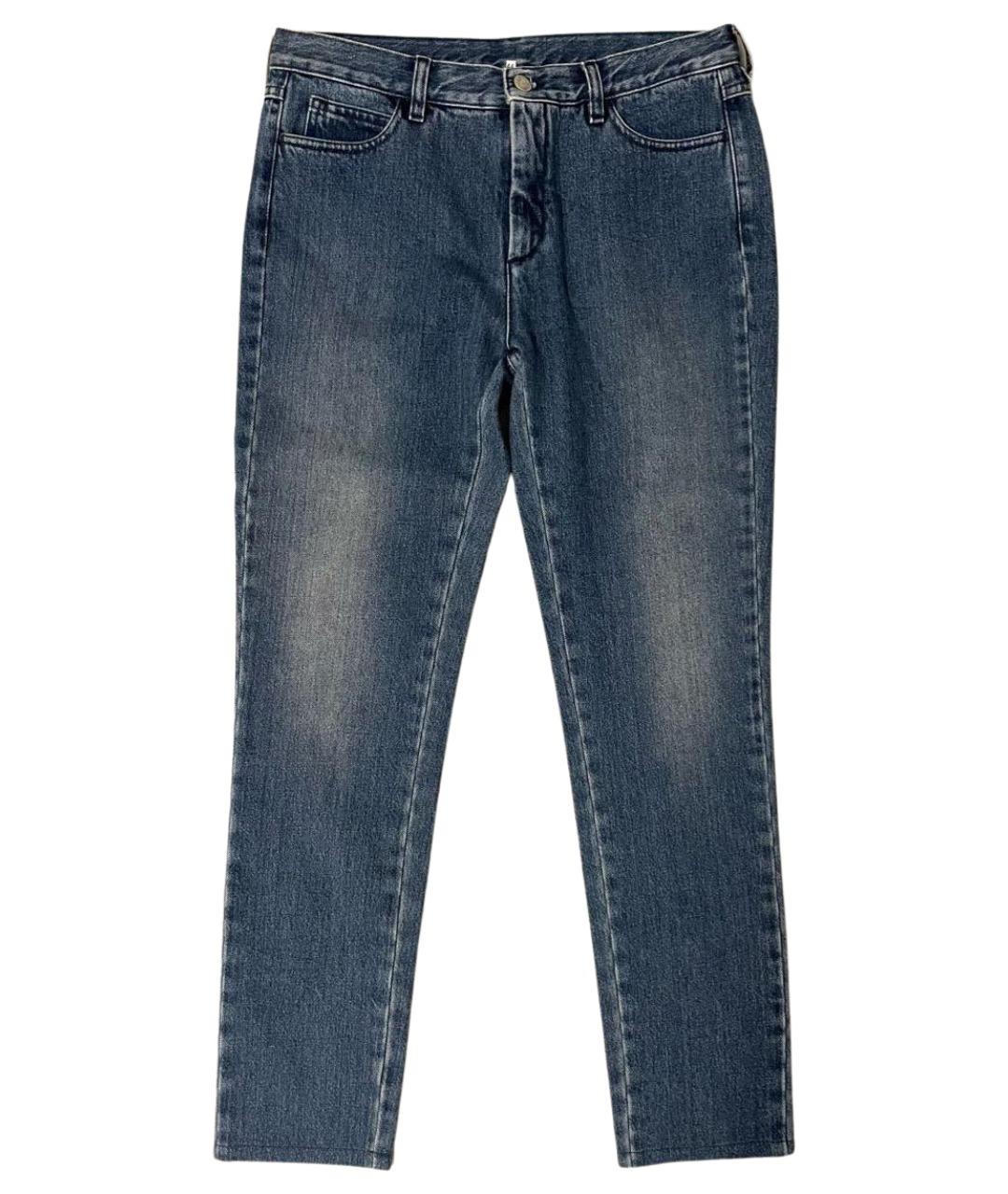 MM6 MAISON MARGIELA Синие хлопковые прямые джинсы, фото 10