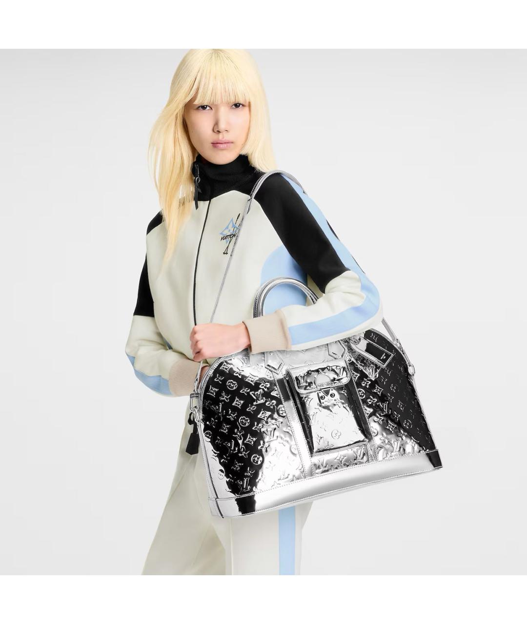 LOUIS VUITTON Серебряная дорожная/спортивная сумка, фото 4