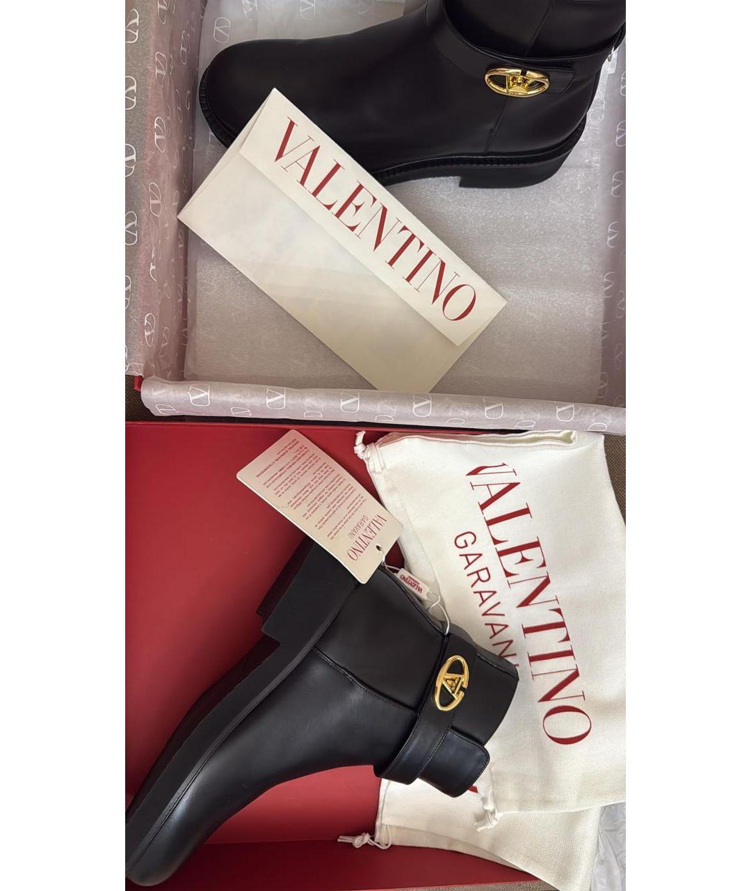 VALENTINO Черные кожаные ботинки, фото 4