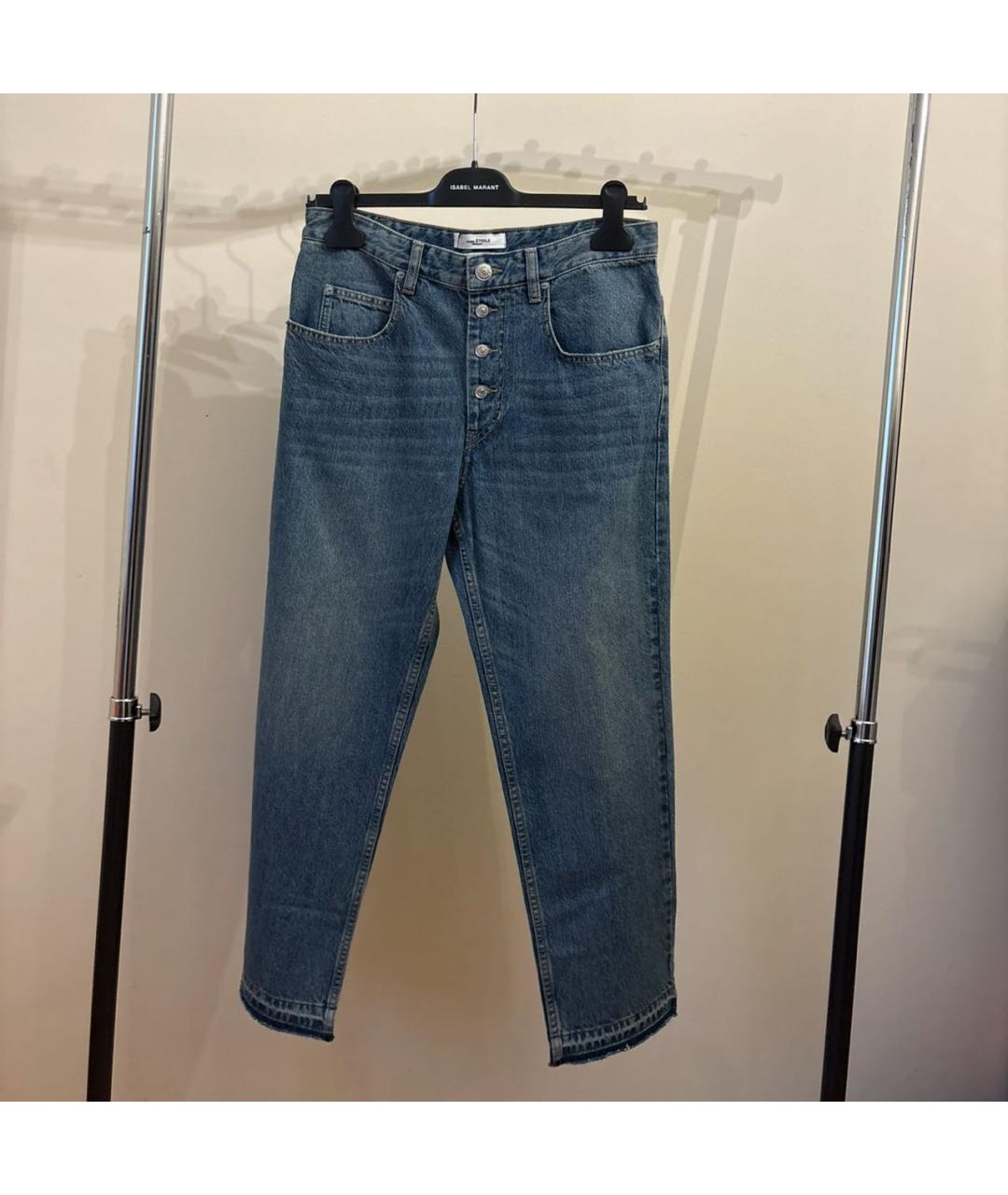 ISABEL MARANT ETOILE Голубые хлопковые прямые джинсы, фото 4