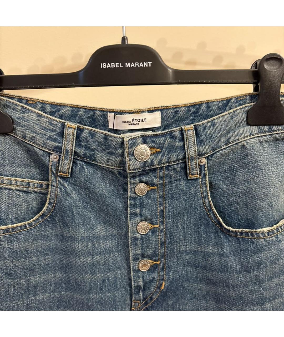 ISABEL MARANT ETOILE Голубые хлопковые прямые джинсы, фото 2