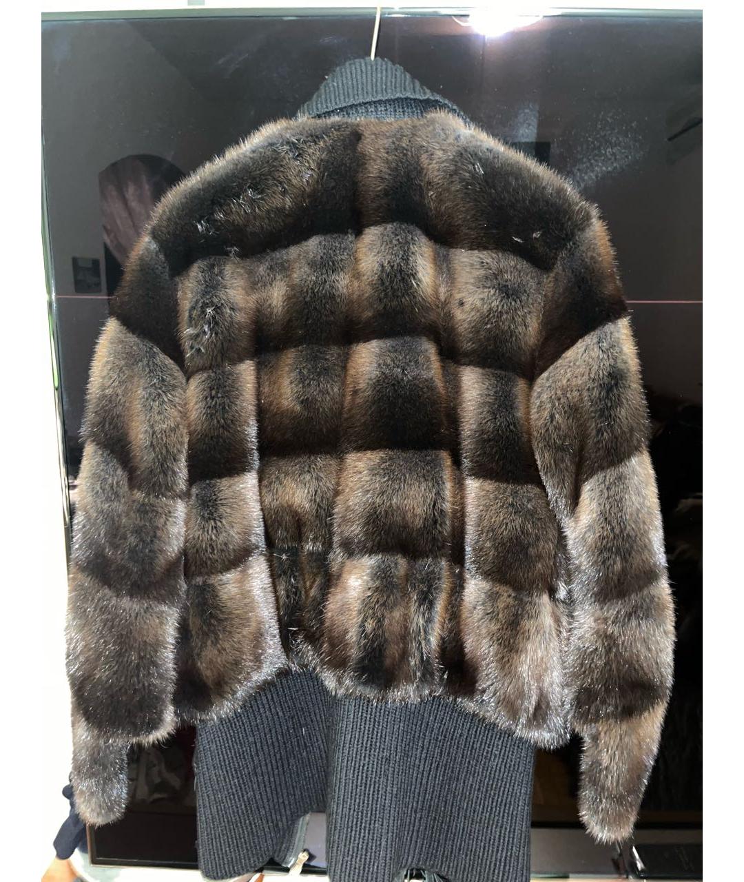ERMANNO SCERVINO Коричневая меховая шуба, фото 2