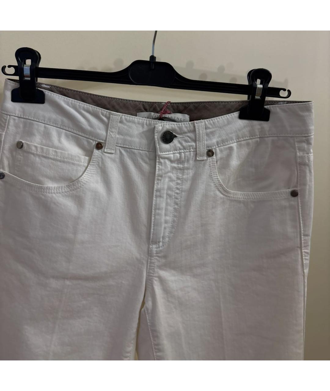 STELLA MCCARTNEY Белые хлопковые прямые джинсы, фото 2