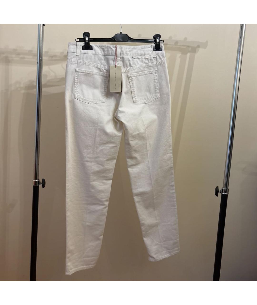 STELLA MCCARTNEY Белые хлопковые прямые джинсы, фото 4