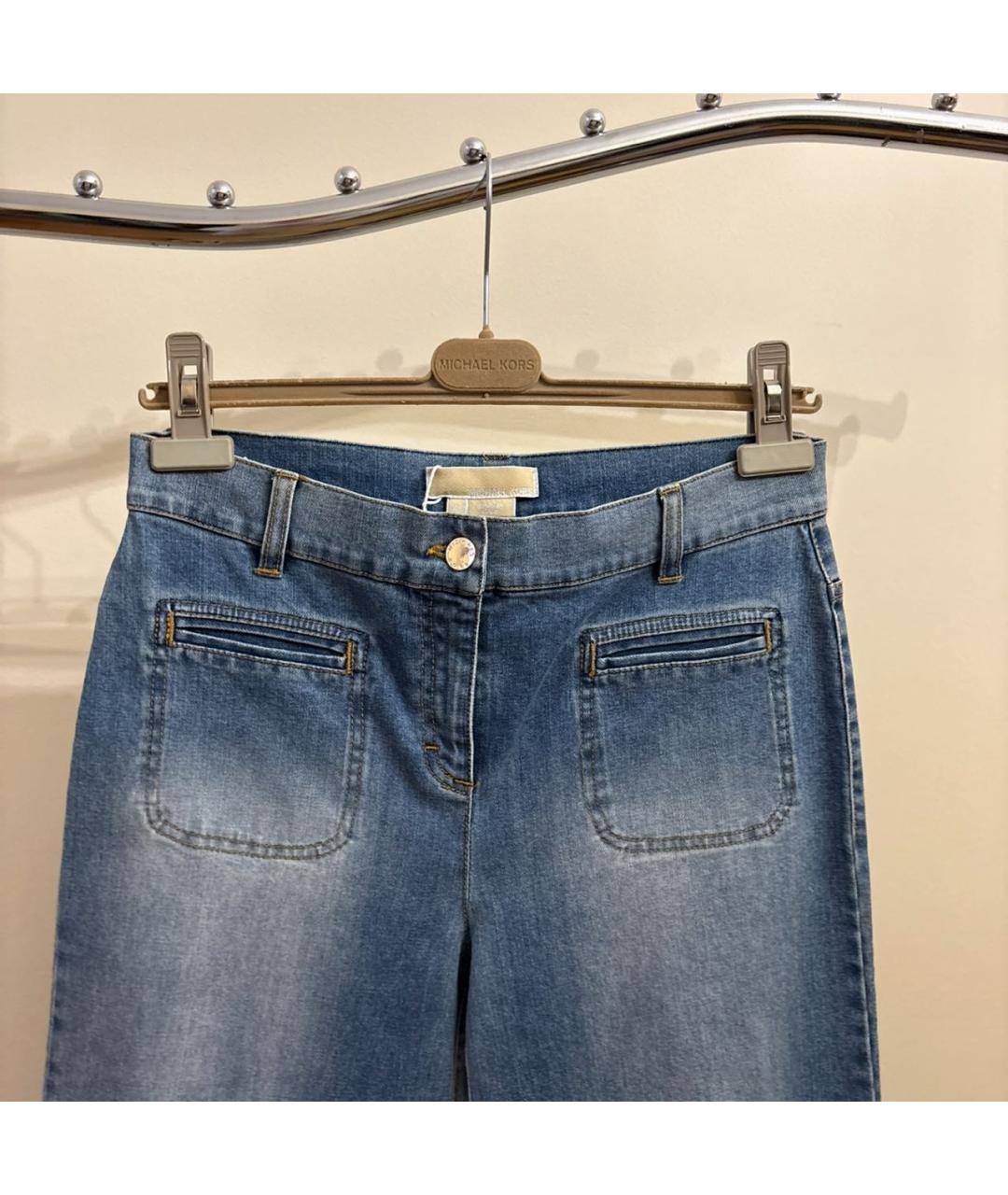 MICHAEL KORS Голубые хлопковые джинсы клеш, фото 2