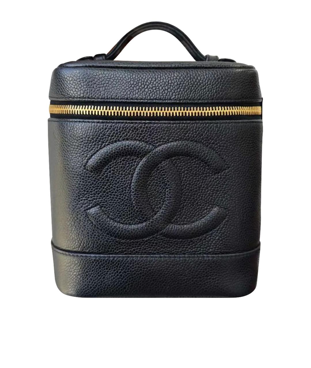 CHANEL Черная кожаная сумка с короткими ручками, фото 1