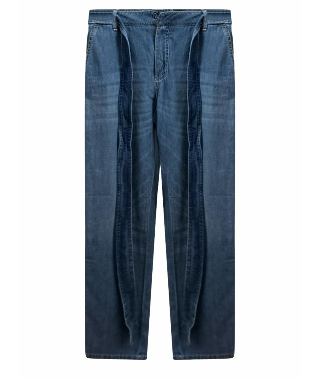 ERMANNO SCERVINO Синие хлопковые прямые джинсы, фото 1