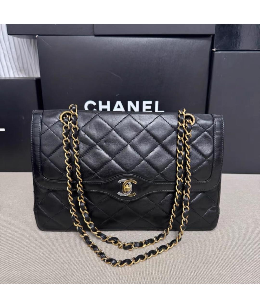CHANEL Черная кожаная сумка тоут, фото 9