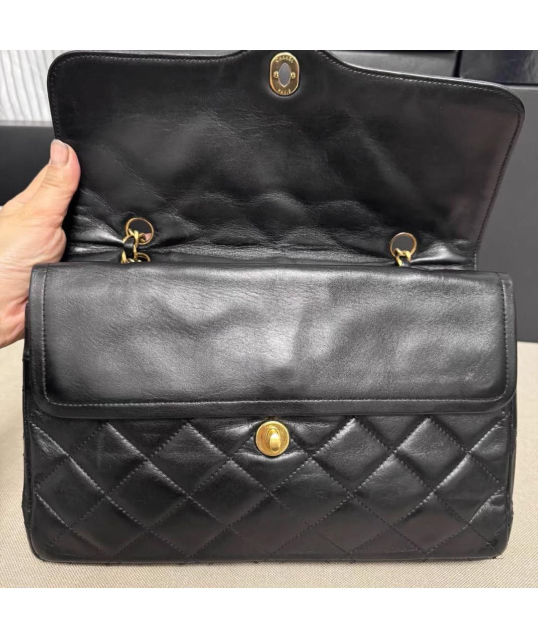 CHANEL Черная кожаная сумка тоут, фото 8