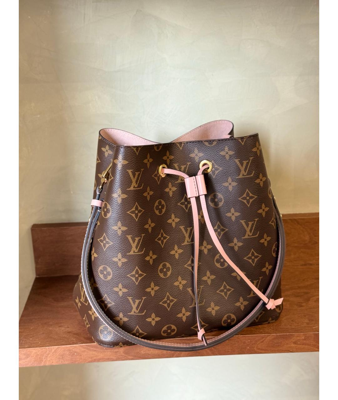 LOUIS VUITTON Коричневая кожаная сумка через плечо, фото 3