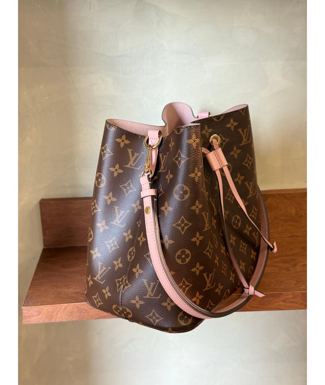 LOUIS VUITTON Коричневая кожаная сумка через плечо, фото 4