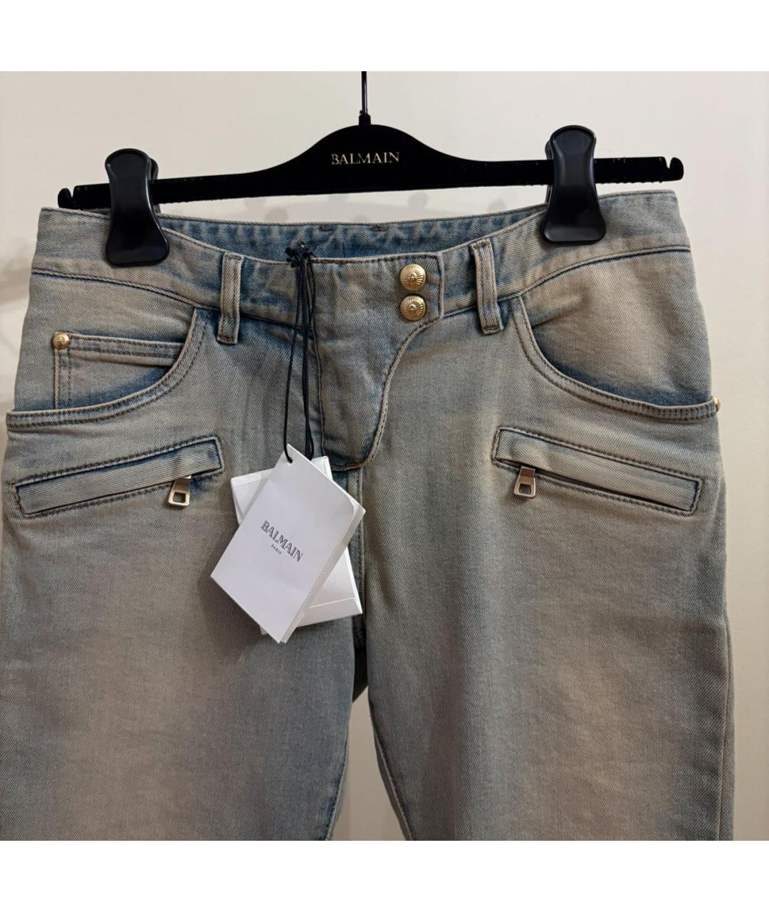 BALMAIN Голубые хлопковые джинсы слим, фото 2