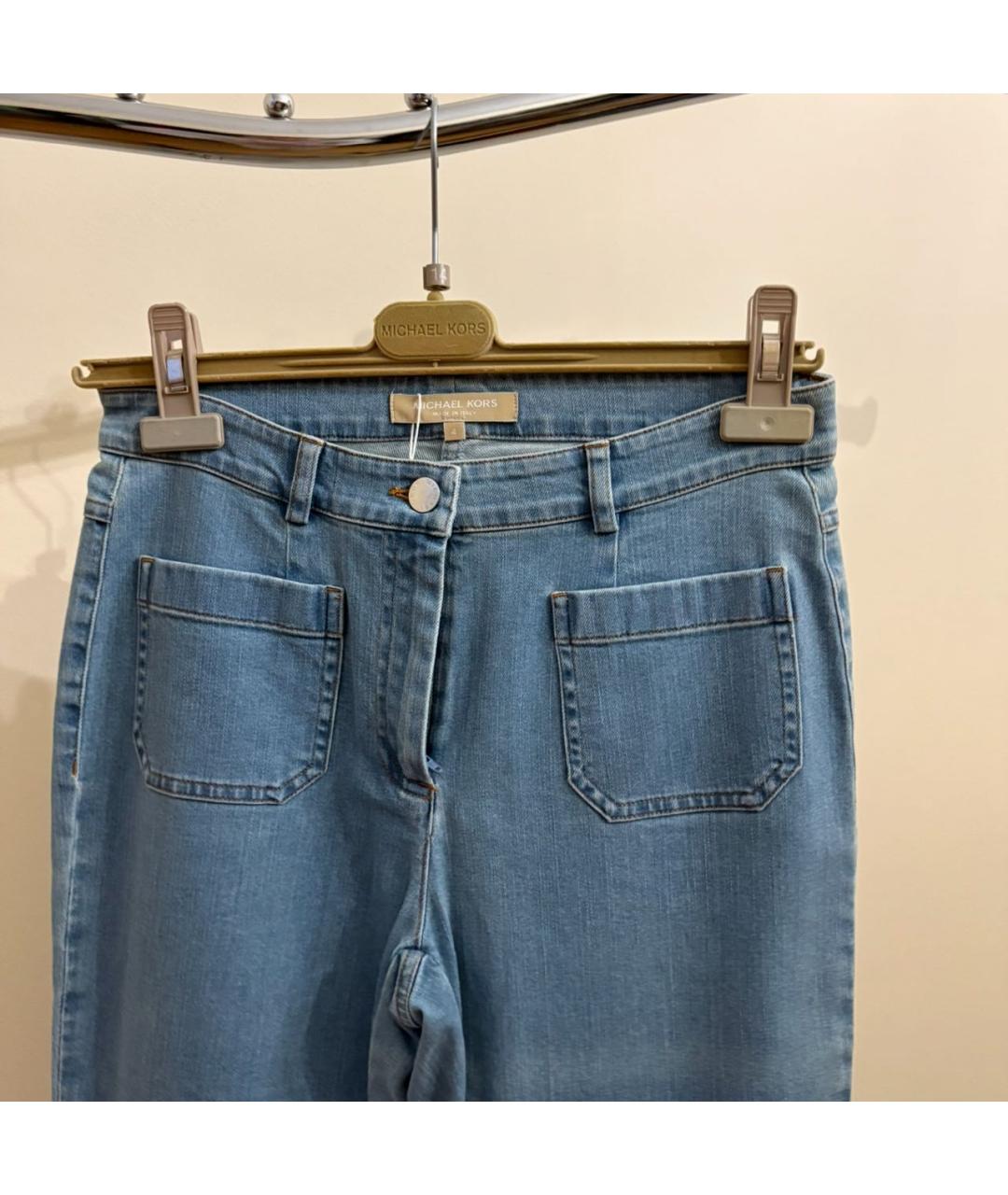 MICHAEL KORS Голубые хлопковые джинсы клеш, фото 2