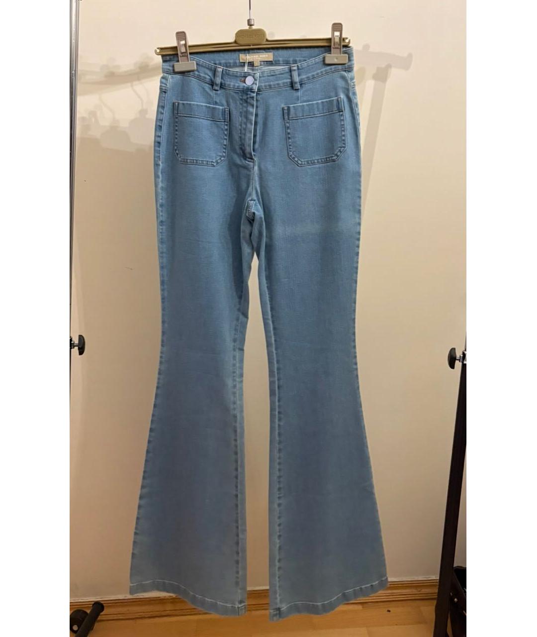 MICHAEL KORS Голубые хлопковые джинсы клеш, фото 4
