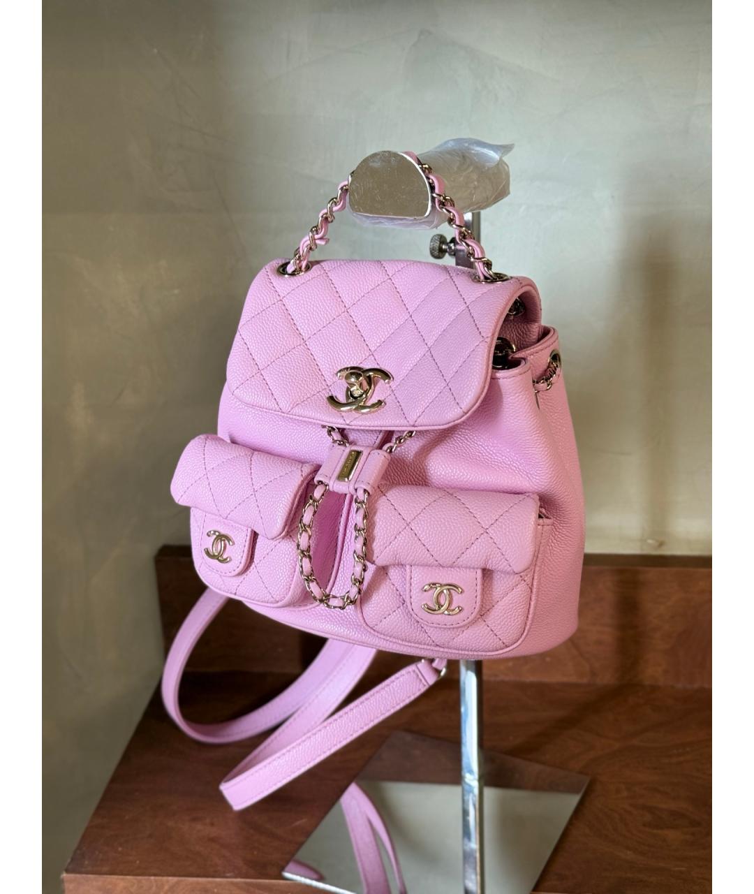CHANEL Розовый кожаный рюкзак, фото 2